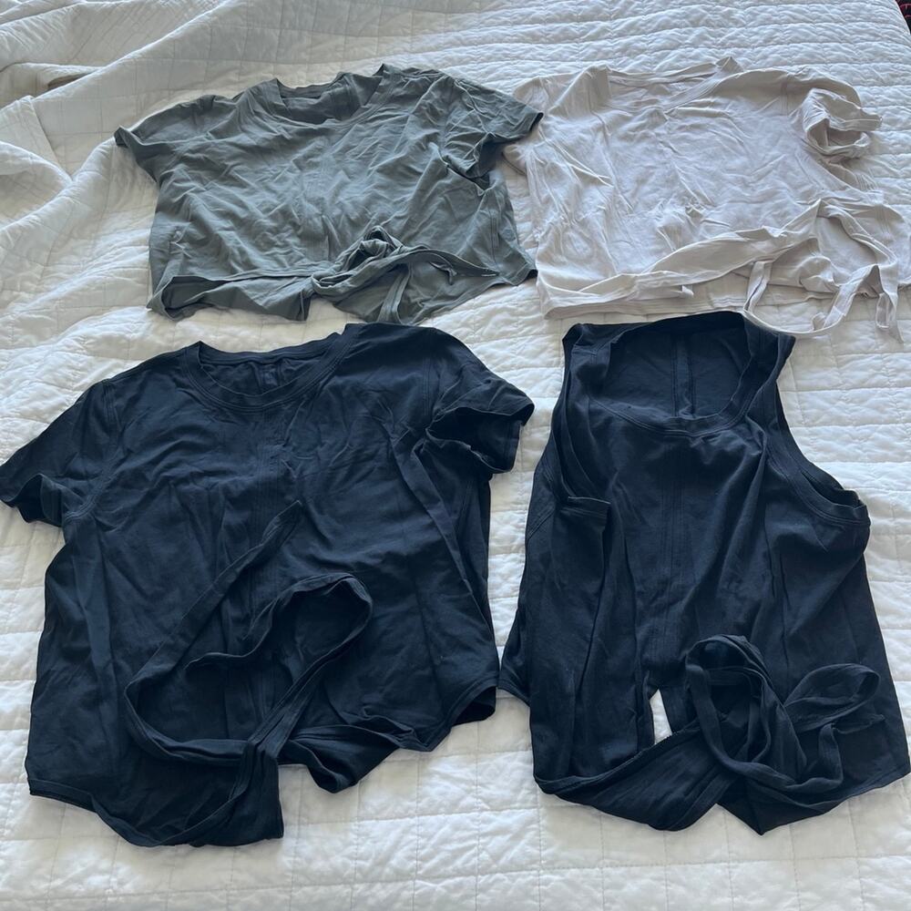 lululemon athletica time to restore shirts / tank set